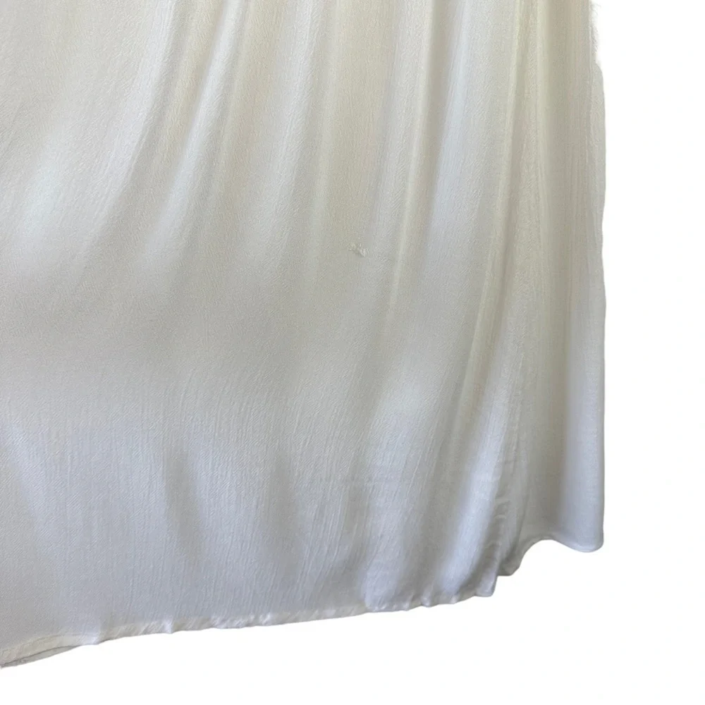 NWT Akasa Sz 6 Women's White Crochet Lace Vneck Hook‎ Eye Front Cover Up Boho